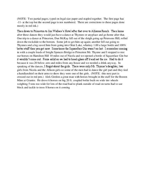 2 part pages typed on legal paper with red corrections Transcript_0001