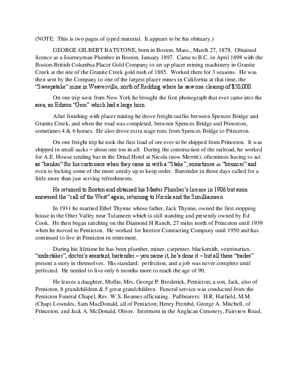 George Gilbert Batstone Obituary 2 Pages Typed Transcript_0001