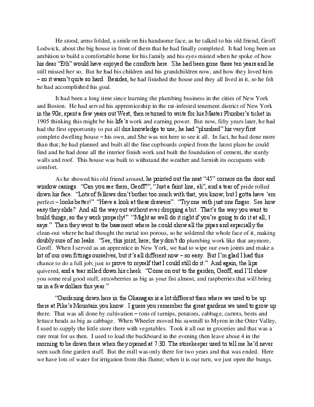 Story written about George Batstone Author Unknown Transcript_0001