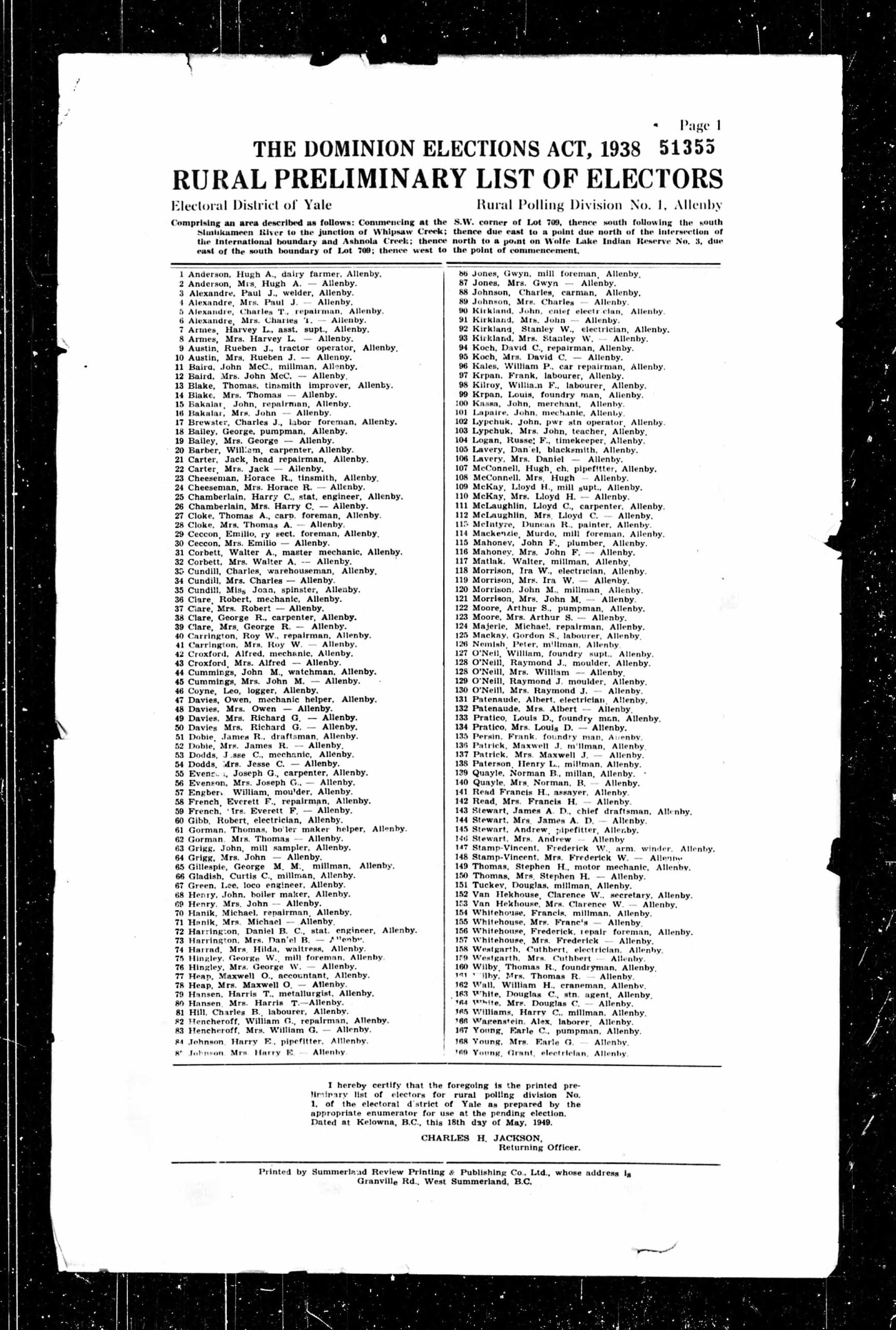 1949 Similkameen Voters List_0001