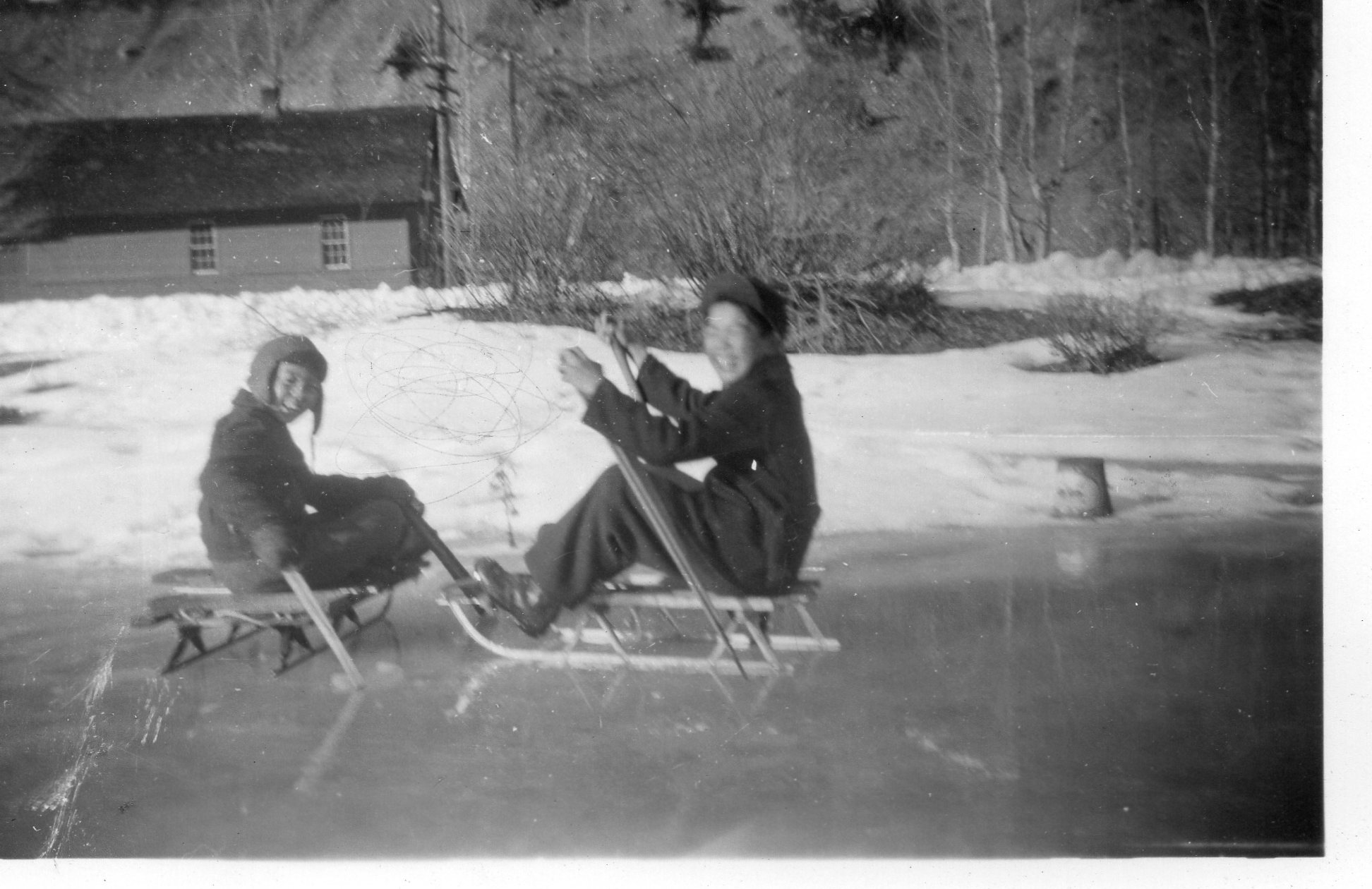 L to R - Ronnie & Frank Imakire with Coalmont Station behind